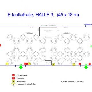 Veranstaltungsräume mieten Niederösterreich - Veranstaltungszentrum Messe Wieselburg - Bestuhlungsplan