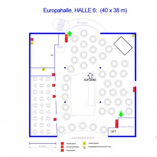Veranstaltungsräume mieten Niederösterreich - Veranstaltungszentrum Messe Wieselburg - Bestuhlungsplan