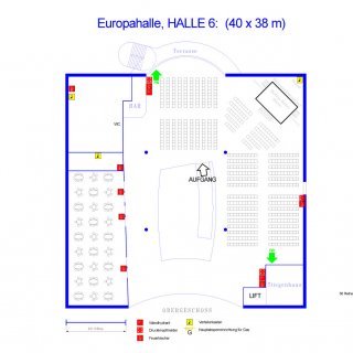 Veranstaltungsräume mieten Niederösterreich - Veranstaltungszentrum Messe Wieselburg - Bestuhlungsplan