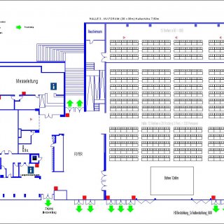 Veranstaltungsräume mieten Niederösterreich - Veranstaltungszentrum Messe Wieselburg - Bestuhlungsplan